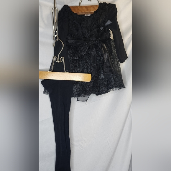 Black Girls Dress w/Tights Size 9 mo. - Picture 2 of 11